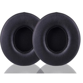 ACCIUK Headphone Replacement Ear Pad Cover Compatible with Beats by Dre Solo3 Solo2 Wired Wireless Headphones Protein Leather Memory Foam Headphone Cushion Ear Muffs-Black