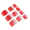 10pcs Professional Hair Clipper Guide Comb Red Hair Trimmer Cutting