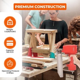 VAIDPRO Pneumatic Nail Gun, N851 16 Gauge 7/16-Inch Medium Crown 1-Inch to 2-Inch Nail Length Air Brad Nailer Tool, Safety Heavy Duty Construction Stapler Gun for Carpentry, DIY Project, Woodworking