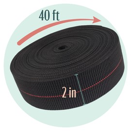 BambooMN Brand - Cintas de látex de dos pulgadas para reparación de sillas, rollo de 40 pies, incluye cuchara de especias de bambú y esparcidor de bambú
