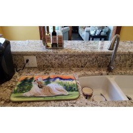 Caroline's Treasures SS8179DDM Shih Tzu Dish Drying Mat Absorbent Dish Drying Mat Pad for Kitchen Counter Dish Drainer Mat for Countertop, 14 x 21", Multicolor