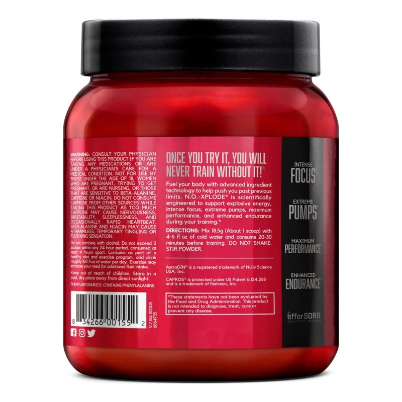 Pre Entreno Bsn No Xplode 3.0 60 Servicios Todos Los