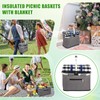 Teenyyou 35L Large Insulated Picnic Basket with Blankets Kit Shopping