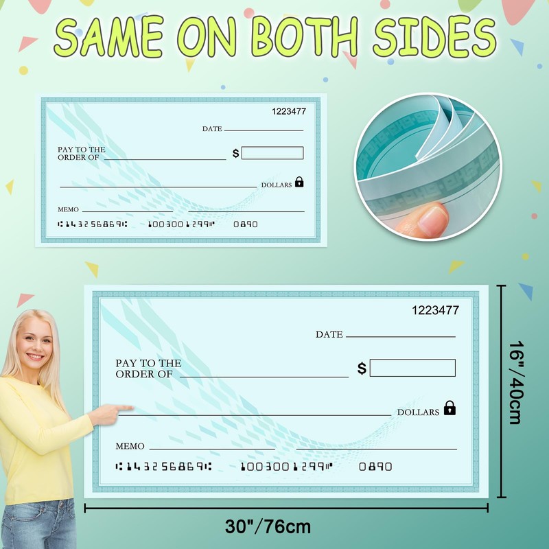 Big Checks for Presentations - Huge 30x16 Inch Fake Check