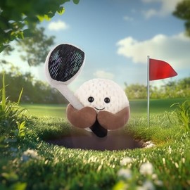 Apricot Lamb Happy Golf Stuffed Animals for Kids, Soft Cute Plush Toys for Baby Girl and Boy, Fluffy Happy Golf 5.2 Inches