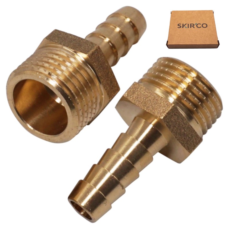 SKIR'CO Male Thread Barb Brass Fitting 1/2 Inch x 10