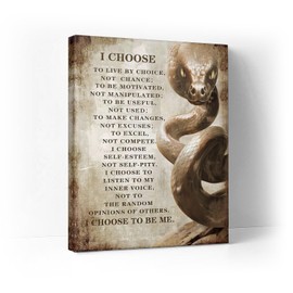 Ooeiiiy Motivational Snake Canvas Wall Art Christian Snake Gift for Men Picture Wall Decor Inspirational Quotes Prints Painting Framed Modern Artwork For Bathroom Office Bedroom 12''X16''