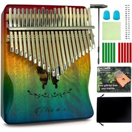 FHZLAJ Kalimba Piano de Pulgar 21 Teclas, Piano de Dedo Kalimba Instrumento Musical Portátil con Martillo de Afinación, Bolsa de Transporte, Regalo para Niños Adultos Principiantes Navidad Cumpleaños