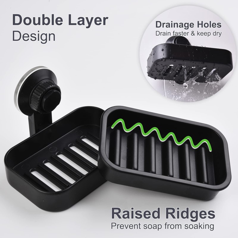 Suction Cup Soap Holder for Shower Wall, Bathroom, Tub and