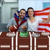 4Pcs Football Tablecloths, Rectangular 51 x 106 Inch Brown Football