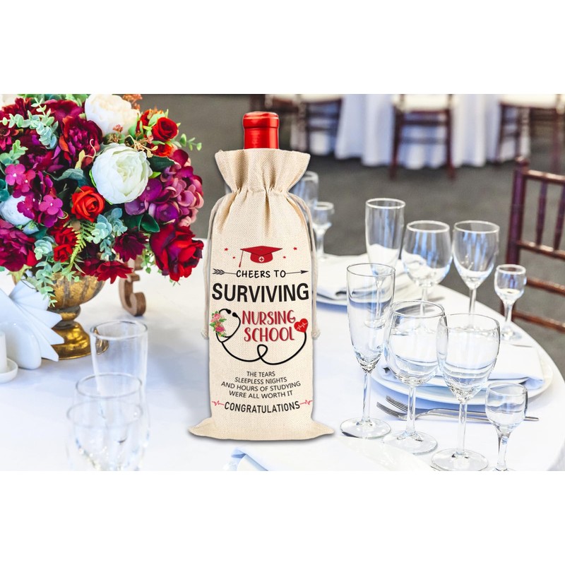 JUESMOS Nurse Graduation Gifts for Women Survived Nurse Gifts Wine