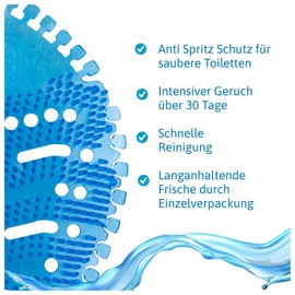 1 x Urinal Sieve 160 mm Blue Round Ocean, Ocean, up to 30 Days (Urinal Sieve Urinal Sieve Pisso Strainer Pissoir)