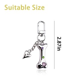 Dog Bone Keychain Charms Y2K Key Chain for Purse Charms for Handbags Cute Bag Charm for Tote Bags Aesthetic Keychain for Backpack Accessories for Women Girls Goth Keyring for Car Keys