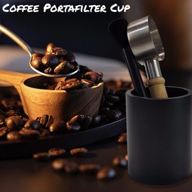 Coffee Spoon Holder Cup, Utensil Holder Aluminum Fruit Fork Holder Cocktail Fork Holder Jar Kitchen Utensil Holder Modern Cooking Utensil Holder Flatware Organizer for Home Kitchen (Black)