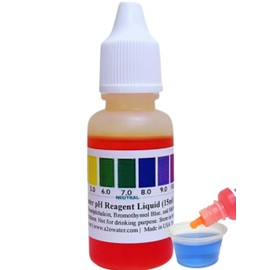 Alkaline Water, Tap, and Drinking Water Accurate Measure of pH Level, Test kit wht, up to 125 Tests per Bottle 0.50 Fl Oz by A2O Water - Made in USA