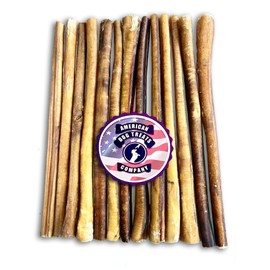 American Dog Treat Company Bully Sticks for Dogs | Natural Long Lasting Pizzle Sticks | Single Ingredient Beef Pizzle | Dog Treats for Aggressive Chewers (Pack of 10, 12" Thin Bully sticks)