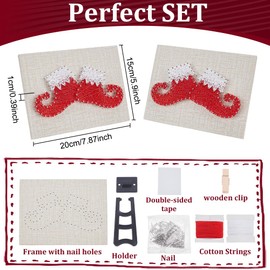 WEBEEDY Christmas Elf Shoes String Art Kit 3D DIY String Art Crafts Make Your Own String Art Board with Stand,Santa Elf Boots String Art Activity Complete String Art with All Accessories Unique Gift