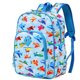 VASCHY Toddler Kids backpacks, Cute Lightweight Water Resistant Preschool Kindergarten Daypack SchoolBag Boolbag for Boys Planes