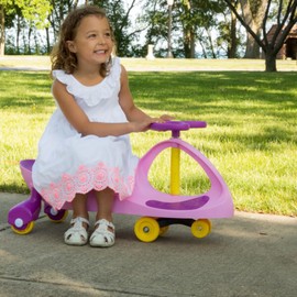 Lil' Rider Wiggle Car Ride On Toy – No Batteries, Gears or Pedals – Twist, Swivel, Go – Outdoor Ride Ons for Kids 3 Years and Up, M370049, Large, Pink