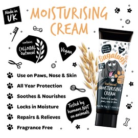 BUGALUGS Dog nose balm 75g, Moisturising cream for paws, nose and skin for dogs contains Colloidal Oatmeal, Vegan formula nose balm for dogs reduces skin irritation and redness (75g Moisturiser)