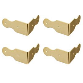 SENRISE 4 Packs Vintage Pure Brass Corner Protector Brace Classical Furniture Cabinet Chairs Table Wood Jewelry Box Copper Accessories (Gold)