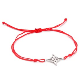 UNIFT Celtic Knot Bracelet For Women/Men Stainless Steel Witchcraft Pattern Celtic Knot Double Rope Bracelet Wiccan Amulet Geometric Jewelry (Red+Silver)