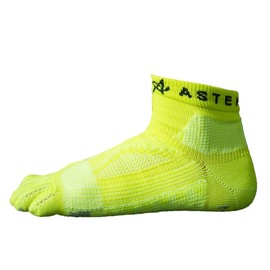 ASTEN Women's Cushion Socks, Running Socks, Running Socks, 5 Toe Socks, Men's, Black, Pink, Yellow, Blue, yellow