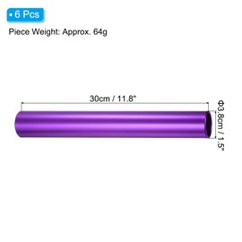 PATIKIL Aluminum Relay Batons, 6 Pcs Field Track Relay Events Baton for Race Gym Track and Field Equipment Class Games Outdoor Sports Running Practice, Purple