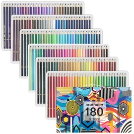 LBW Colored Pencils Oil Pencils Coloring Pencils Drawing Pencils Soft Cores Colored Pencils for Adult Coloring Books Kids Artists Beginners (180)