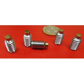 18-8 Stainless Steel Brass Tip Set Screw 5/16"-18 x .500 Thread Length 20 pcs