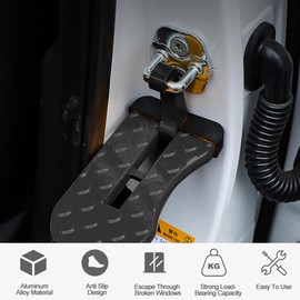 Folding Car Door Pedal, Car Door Step Running Boards Foldable Door Step Car Door Pedal, Folding Car Pedal Door Step, Door Step Running Boards with U Hook Locking, Foldable Car Door Pedal