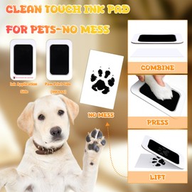 DAZLUTE Paw Print Kit for Dogs, Dog Paw Print and Nose Print Kit, Pet Paw Print Clean Touch Ink Pad, Gifts for Dog Cat Memorial, Pet Owner Keepsake (2-Pack)