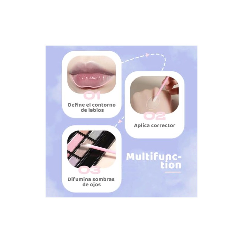 200 Piezas Cepillos Labios Pinceles Lápiz Labial Aplicadores Brillo