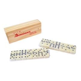 better with friends Adults Professional Double Dot Dominoes 6 Colors (Set 28, Dominoes) in Wooden Box