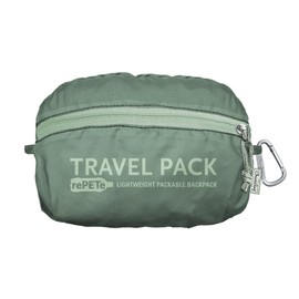 ChicoBag Travel Pack rePETe + Refine | Eco-friendly Lightweight and Packable Travel Backpack, Sage, 10”w × 17”h × 6”d, Travel Pack