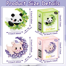 ARONRAVE Panda Building Blocks Set, Panda Clamping Blocks, Mini Building Blocks Set, Panda Animal Building Block Set, Animals Figures, Clamping Blocks, Panda Gifts for Adults, Children