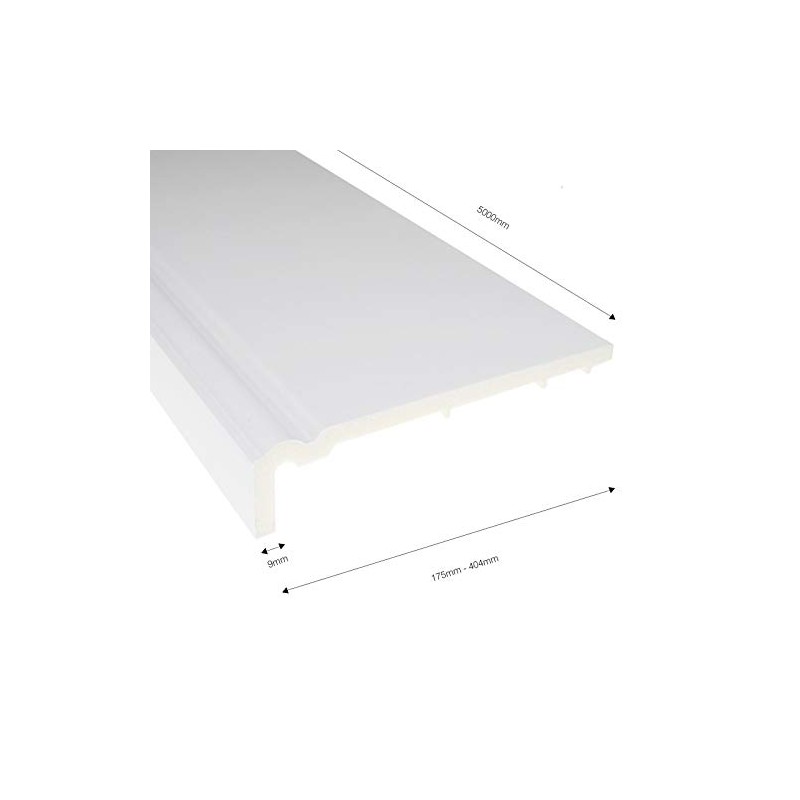 White, 150mm UPVC Ogee Fascia Capping 9mm 5m Length Cellular