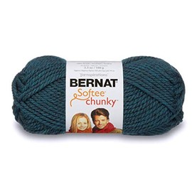 Bernat Softee Chunky Yarn, 3.5 Oz, Gauge 6 Super Bulky, Teal