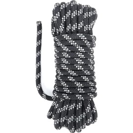 ナイロン ロープ 8mm 6芯 10m 反射材入り ナイロンコード キャンプ アウトドア用 登山用 荷物固定 耐荷重340KG(ブラック)