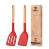 Pack of 2 Silicone Cooking Spatula, Heat Resistant Solid Turner,