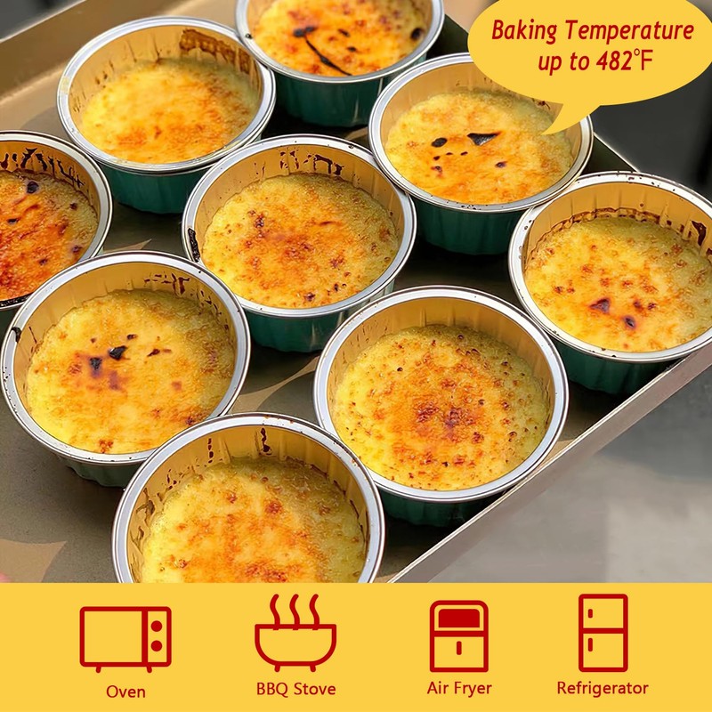 Jumbo Muffin Liners with Lids 50 Pack,Free-Air 5oz Aluminum Foil