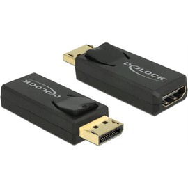 Delock 65573 Adapter Displayport 1.2 Stecker > HDMI Buchse 4K Aktiv schwarz,