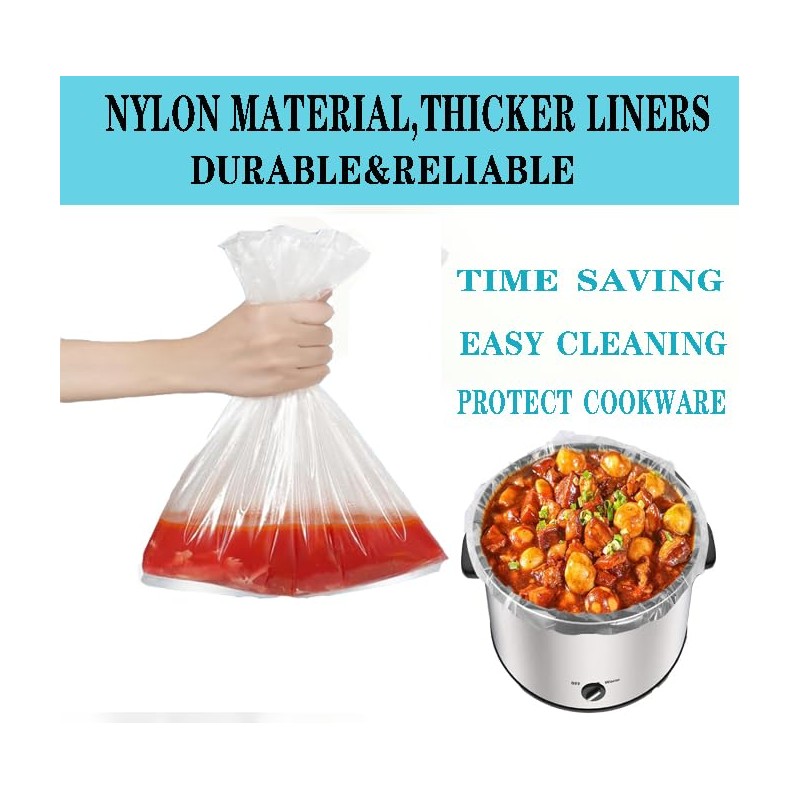 Slow Cooker Liners 13x21 Inch Large Size Thick Pot Liners