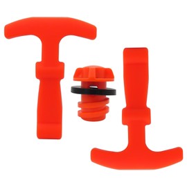 Suifaqi New 2-Pack Replacement Lid T-Latches with Drain Plug for YE-TI RTIC Hard Coolers, Rubber Cooler Latches Replacement, Orange