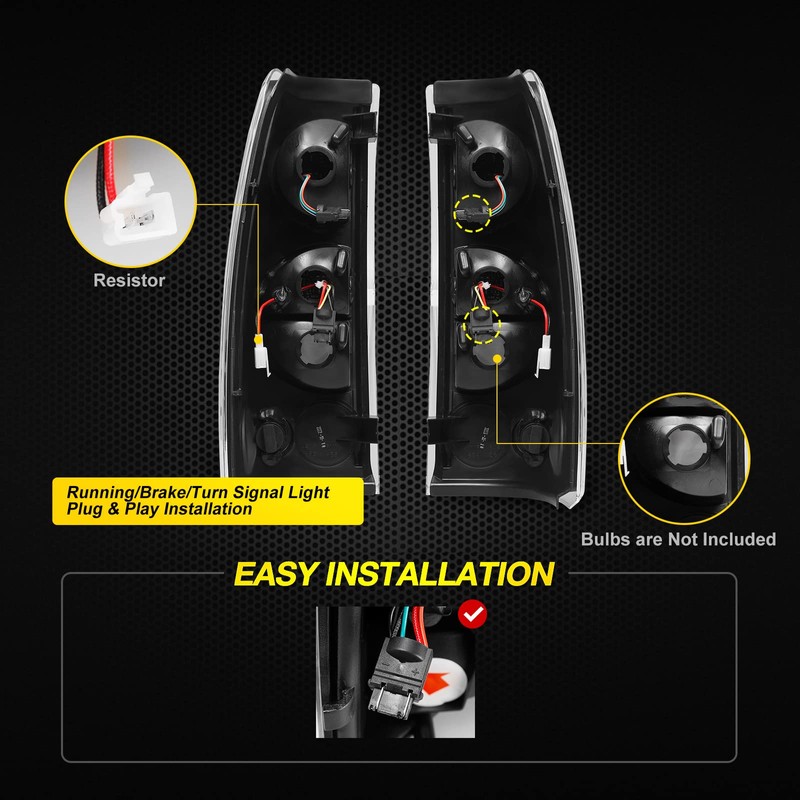 AUTOWIKI LED Tail Lights fit for 1999 2000 2001 2002