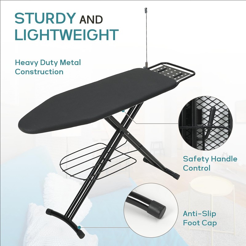 Ironing Board 48" x 15" with Retractable Iron Rest, RAINHOL