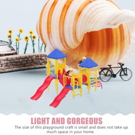 Abaodam Miniature Playground Model - Mini Childrens Playground Model Miniature Sand Table Decoration 1:75 Scale Mini Outdoor Park Slide Plastic Toy Furnishing Ornament