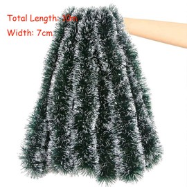 Onlvmyur Christmas Garland with 12PCS Bow and 6PCS Bell Christmas Outdoor Christmas Decoration Fir Garland for Christmas Wedding Birthday Party (10M)