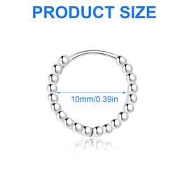 Zeayebsr 2 x Hoop Earrings Silver, Silver Hoop Earrings, Unisex Hoop Earrings for Women Girls, Nickel-Free Hypoallergenic Sleeping Cartilage Huggie Round Ear Lobe Earrings, Silver Hoop Earrings for
