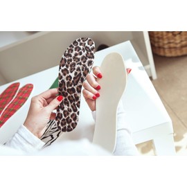 6 Pairs of Kaps Leopard Insoles Set for Women, Comfortable Shoe Insoles for Daily Use, Women's Insoles with Stylish Leopard Design (38 EUR / 5 UK/Women)